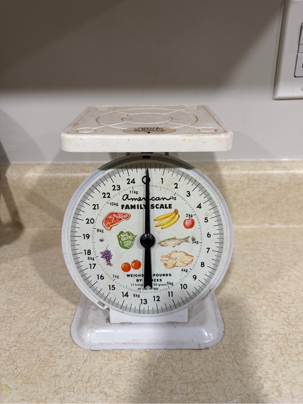 Vintage American Family Scale White Kitchen Scale